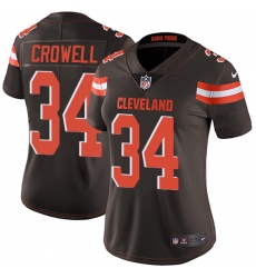Women's Nike Cleveland Browns #34 Isaiah Crowell Brown Team Color Vapor Untouchable Limited Player NFL Jersey