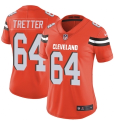 Women's Nike Cleveland Browns #64 JC Tretter Orange Alternate Vapor Untouchable Limited Player NFL Jersey