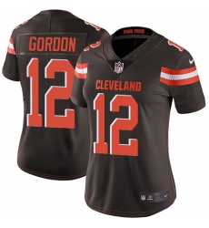 Women's Nike Cleveland Browns #12 Josh Gordon Brown Team Color Vapor Untouchable Limited Player NFL Jersey