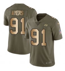 Youth Nike Tampa Bay Buccaneers #91 Robert Ayers Limited Olive/Gold 2017 Salute to Service NFL Jersey