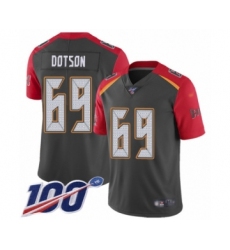 Men's Tampa Bay Buccaneers #69 Demar Dotson Limited Gray Inverted Legend 100th Season Football Jersey