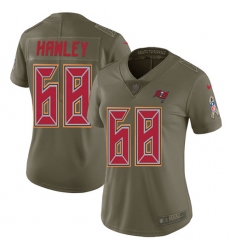 Women's Nike Tampa Bay Buccaneers #68 Joe Hawley Limited Olive 2017 Salute to Service NFL Jersey
