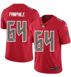 Men's Nike Tampa Bay Buccaneers #64 Kevin Pamphile Limited Red Rush Vapor Untouchable NFL Jersey