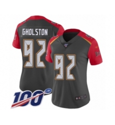 Women's Tampa Bay Buccaneers #92 William Gholston Limited Gray Inverted Legend 100th Season Football Jersey