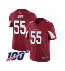 Men's Arizona Cardinals #55 Chandler Jones Red Team Color Vapor Untouchable Limited Player 100th Season Football Jersey