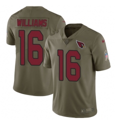 Men's Nike Arizona Cardinals #16 Chad Williams Limited Olive 2017 Salute to Service NFL Jersey