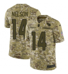 Men's Nike Arizona Cardinals #14 J.J. Nelson Limited Camo 2018 Salute to Service NFL Jersey