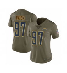 Women's Los Angeles Chargers #97 Joey Bosa Limited Olive 2017 Salute to Service Football Jersey