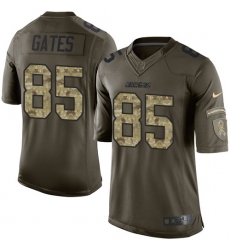 Men's Nike Los Angeles Chargers #85 Antonio Gates Elite Green Salute to Service NFL Jersey