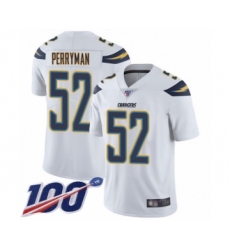 Men's Los Angeles Chargers #52 Denzel Perryman White Vapor Untouchable Limited Player 100th Season Football Jersey