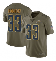 Men's Nike Los Angeles Chargers #33 Tre Boston Limited Olive 2017 Salute to Service NFL Jersey