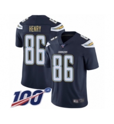 Men's Los Angeles Chargers #86 Hunter Henry Navy Blue Team Color Vapor Untouchable Limited Player 100th Season Football Jersey