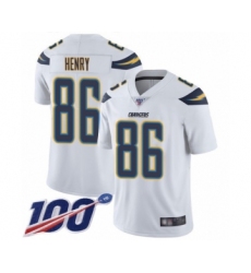 Men's Los Angeles Chargers #86 Hunter Henry White Vapor Untouchable Limited Player 100th Season Football Jersey