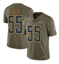 Men's Nike Los Angeles Chargers #55 Junior Seau Limited Olive 2017 Salute to Service NFL Jersey