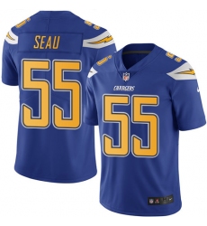 Youth Nike Los Angeles Chargers #55 Junior Seau Limited Electric Blue Rush Vapor Untouchable NFL Jersey