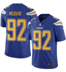 Men's Nike Los Angeles Chargers #92 Brandon Mebane Limited Electric Blue Rush Vapor Untouchable NFL Jersey