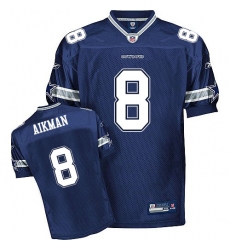 Men's Reebok Dallas Cowboys #8 Troy Aikman Authentic Navy Blue Team Color Throwback NFL Jersey