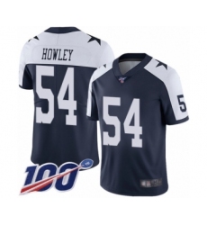 Men's Dallas Cowboys #54 Chuck Howley Navy Blue Throwback Alternate Vapor Untouchable Limited Player 100th Season Football Jersey