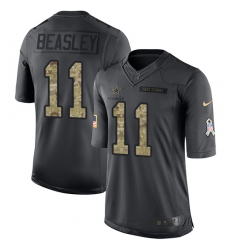 Men's Nike Dallas Cowboys #11 Cole Beasley Limited Black 2016 Salute to Service NFL Jersey