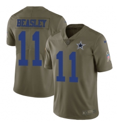 Youth Nike Dallas Cowboys #11 Cole Beasley Limited Olive 2017 Salute to Service NFL Jersey
