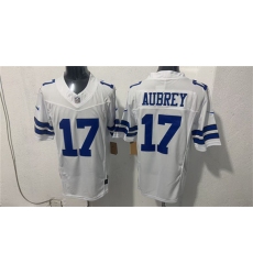 Men's Dallas Cowboys #17 Brandon Aubrey White 2026 F.U.S.E Vapor Untouchable Limited Stitched Football Jersey