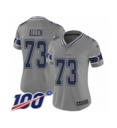 Women's Dallas Cowboys #73 Larry Allen Limited Gray Inverted Legend 100th Season Football Jersey