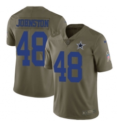 Men's Nike Dallas Cowboys #48 Daryl Johnston Limited Olive 2017 Salute to Service NFL Jersey