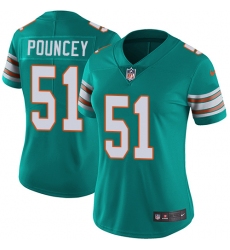 Women's Nike Miami Dolphins #51 Mike Pouncey Aqua Green Alternate Vapor Untouchable Limited Player NFL Jersey
