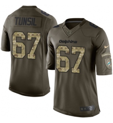 Men's Nike Miami Dolphins #67 Laremy Tunsil Elite Green Salute to Service NFL Jersey