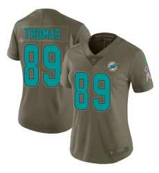 Women's Nike Miami Dolphins #89 Julius Thomas Limited Olive 2017 Salute to Service NFL Jersey