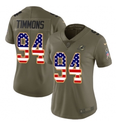 Women's Nike Miami Dolphins #94 Lawrence Timmons Limited Olive/USA Flag 2017 Salute to Service NFL Jersey