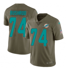 Men's Nike Miami Dolphins #74 Jermon Bushrod Limited Olive 2017 Salute to Service NFL Jersey