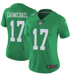 Women's Nike Philadelphia Eagles #17 Harold Carmichael Limited Green Rush Vapor Untouchable NFL Jersey