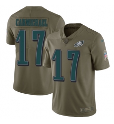 Youth Nike Philadelphia Eagles #17 Harold Carmichael Limited Olive 2017 Salute to Service NFL Jersey