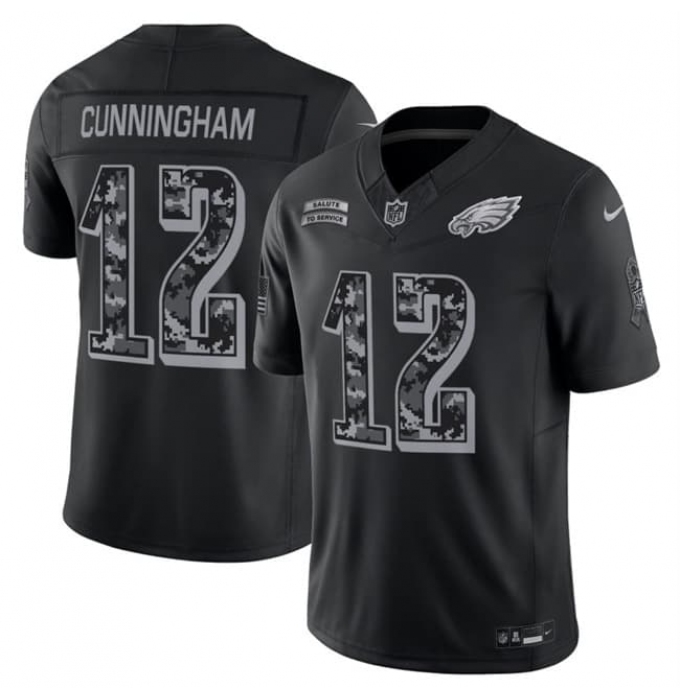 Men's Philadelphia Eagles #12 Randall Cunningham Black F.U.S.E. 2026 Salute to Service Limited Football Stitched Jersey
