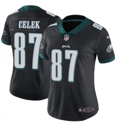 Women's Nike Philadelphia Eagles #87 Brent Celek Black Alternate Vapor Untouchable Limited Player NFL Jersey