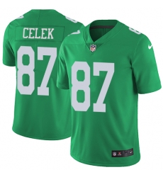 Youth Nike Philadelphia Eagles #87 Brent Celek Limited Green Rush Vapor Untouchable NFL Jersey