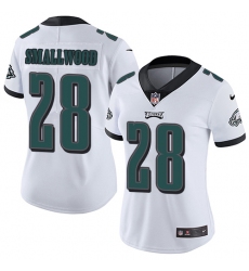 Women's Nike Philadelphia Eagles #28 Wendell Smallwood White Vapor Untouchable Limited Player NFL Jersey