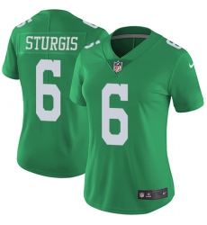 Women's Nike Philadelphia Eagles #6 Caleb Sturgis Limited Green Rush Vapor Untouchable NFL Jersey
