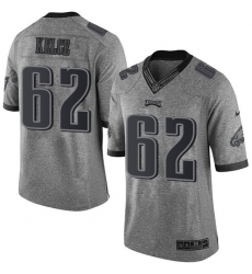 Men's Nike Philadelphia Eagles #62 Jason Kelce Limited Gray Gridiron NFL Jersey