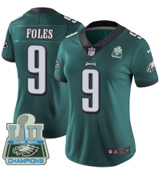 Women's Nike Philadelphia Eagles #9 Nick Foles Midnight Green Team Color Vapor Untouchable Limited Player Super Bowl LII Champions NFL Jersey