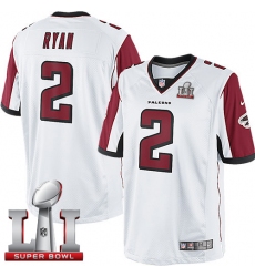 Men's Nike Atlanta Falcons #2 Matt Ryan White Super Bowl LI 51 Vapor Untouchable Limited Player NFL Jersey