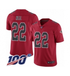 Men's Atlanta Falcons #22 Keanu Neal Limited Red Rush Vapor Untouchable 100th Season Football Jersey