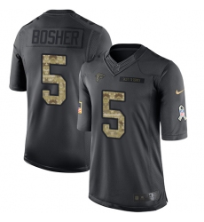 Men's Nike Atlanta Falcons #5 Matt Bosher Limited Black 2016 Salute to Service NFL Jersey