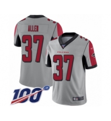 Men's Atlanta Falcons #37 Ricardo Allen Limited Silver Inverted Legend 100th Season Football Jersey