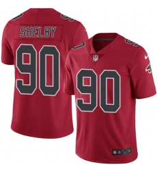 Men's Nike Atlanta Falcons #90 Derrick Shelby Elite Red Rush Vapor Untouchable NFL Jersey