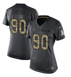 Women's Nike Atlanta Falcons #90 Derrick Shelby Limited Black 2016 Salute to Service NFL Jersey