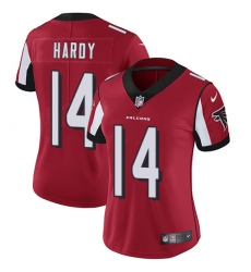 Women's Nike Atlanta Falcons #14 Justin Hardy Red Team Color Vapor Untouchable Limited Player NFL Jersey
