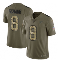 Men's Nike Atlanta Falcons #8 Matt Schaub Limited Olive/Camo 2017 Salute to Service NFL Jersey
