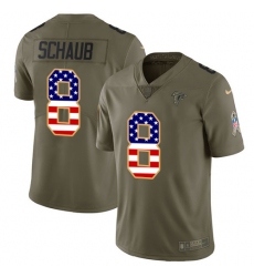 Youth Nike Atlanta Falcons #8 Matt Schaub Limited Olive/USA Flag 2017 Salute to Service NFL Jersey